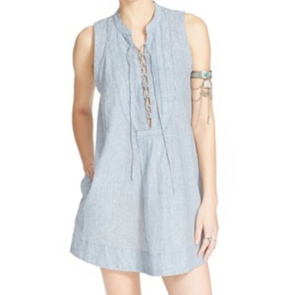 Free People Dresses & Skirts - Free People Poppin Off' Lace-Up Mini dress sz XS